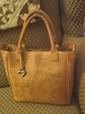 Brighton Ferrara Toscana Morella Leather Embossed Bag & Wallet Tan